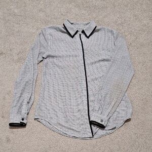 Black and White Long Sleeve Button-Up Shirt